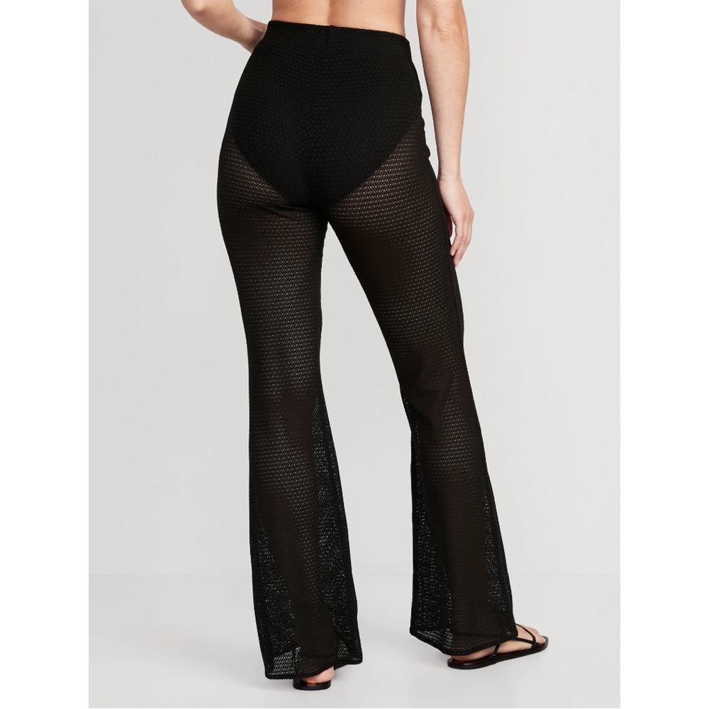 NWT Old Navy High-Waisted Crochet Flare Cover-Up Pants - Picture 2 of 2